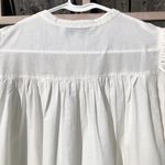 ZARA White Embroidered Long Sleeved Loose Blouse S Photo 11
