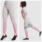 Gymshark Adapt Ombre Seamless Leggings, Light Grey Marl / Shell Pink sz. S Photo 2