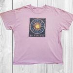 Full Tilt Women’s Large Happy Sun Boho Hippy Granola Short Sleeve T-Shirt Purple Photo 4