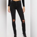 Forever 21  Distressed Knee High Rise Skinny Jeans Black Size‎ 28 NWT Photo 9