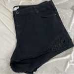 Torrid  black denim shorts size 24 cutout embroidery Photo 11