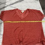 Cloth & Stone by Anthropologie Red Tie Linen Short Sleeve Shirt Photo 9