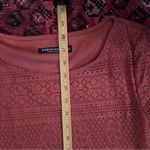 SheIn Rust brown lace overlay long sleeve midi dress Photo 2