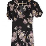 Free People  Black and Pink Floral Short Sleeve Dress Size XS Photo 5