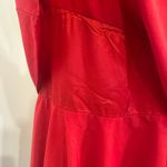 None VTG 70s Red Tiered Ruched Bodice Spaghetti Strap Ruffle Dress Union USA Made XS Photo 9