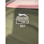 Slazenger Womens Golf Sleeveless Polo Shirt Olive Green Pink Trim Camo Size L Photo 3