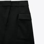 ZARA  Black Cargo Mini Skirt asymmetric closure NWT size M Photo 8