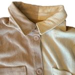 Stoosh  Neutral Colorblock Corduroy Shacket Jacket Shirt Women’s Size Medium Photo 6