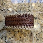 Motif 55 Brown Braided Leather Wide Boho Festival Belt Womens Medium Accessory Photo 4