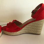 Time And Tru  Ruffle Wedge Sandal Size 11 Red New Photo 5