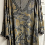 Maurice's Camo V-Neck Poncho Tunic Sweater Top Size Large/XL Photo 0