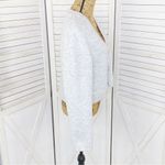 Gianni Bini Dani Cardigan Sweater Rhinestone Button Ribbed Gray Large Photo 3