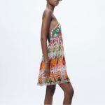 ZARA NEW  Short Embroidered Mirrored Dress Medium Photo 4