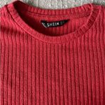 SheIn Red Cropped Plain Tee Photo 1