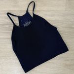 Free People Movement Navy Blue Ribbed High Neck Crop Tank Size M Photo 0