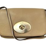 Coach Liv Turnlock Crossbody Pouch Bag In Nude Beige Pebbled Leather #F52896 Photo 0