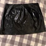Bar III Black Faux Leather Croc Skirt Photo 4