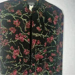 XScape  by Joanna Chen Floral Print Velvet Y2K Velvet Glittering Black Cardigan Photo 2