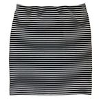 Loft A Line Mini Skirt Stretch Waist Black White Striped Women's Size M Photo 0