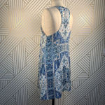 Lavender Brown  Blue Geometric Paisley Print Dress‎ Photo 6