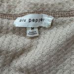 Blu Pepper  Balloon Sleeve Cream Waffle Knit Long Sleeve Shirt Women’s Medium Photo 2