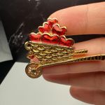 Avon Red Enamel Hearts In A Cart Gold Tone Signed Brooch Pin Valentine’s Day Photo 8