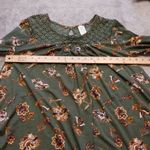 Faded Glory  Size Large L Dark Green Floral Blouse Lace Top Summer Fall Photo 2