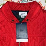 Crown & Ivy  medium women’s red hot icons puffer vest full zip front pockets NWT Photo 8