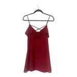 Bebop  Burgundy Lace Mini Dress Large Women’s Criss Cross Boho Holiday Party Photo 1