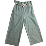 Driftwood Vicki Paper Bag Waist High Rise Cropped Wide Leg Pant in Aloe Size 29 Photo 5