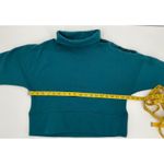 Juicy Couture  Teal Turtleneck Cropped Sweatshirt Top Pullover Small‎ S Photo 4