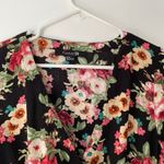 Forever 21  Floral Romper Black Multicolor Short Sleeve Tie Waist Size Medium Photo 9