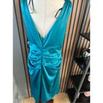 Suzi Chin teal green mother of the bride wedding dress size 14 sleeveless scrunc Photo 3