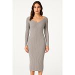 White Mark Winter Collection Light Gray Ribbed Knit Long Sleeve Vneck Sweater M Size M Photo 1