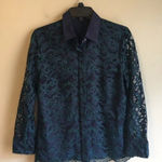 J.Crew  size 4 navy laced long sleeved blouse Photo 0