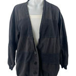 Blair Sport Women's Black Corduroy Patchworks Button Cardigan Sweater Top Size L Size L Photo 0