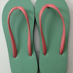 Feelgoodz • Teal Pink Blue Flip Flops Green Size 7 Photo 0