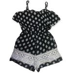 Iris  Aztec Print Ruffled Sleeveless Romper Photo 0