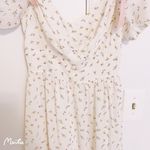 Japanese Cottagecore Shabby Chic Floral White Pink Bow Princess Maxi Dress Size XS Photo 5