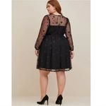 Torrid Dress 18 NWT Disney Mickey Stars At The Knee Tulle Illusion Neck Skater Photo 8