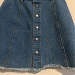 Harper Skirt Women S Denim Button Front 90s Mini High Waist Collegiate Preppy Blue Photo 2