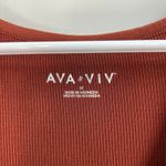 Ava & Viv  women's‎ burnt orange stretch ribbed button v-neck casual shirt 3X Photo 3