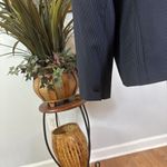Larry Levine Signature  Suit Blazer Women's Size 14 Black Pinstripe Notch Lapel Photo 4