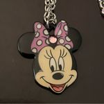 Disney Set Lot of 2 Minnie Mouse Best Friends Necklaces Necklace silver chain 18” New Photo 1