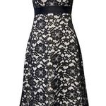 White House | Black Market  size 2 strapless black lace white lined prom dress Photo 0
