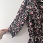 Forever 21  Women's Small Romper Floral Print Button Front Tie Tassel Waist Photo 3