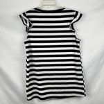 White Birch  Black White Strip Sleeveless Ruffle Tank Medium Photo 2
