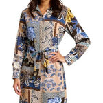 Talbots  printed long sleeve viscose dress 14 work career slimming soft loose fit Photo 0