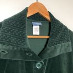 Classic Elements  Green Velvet Button Down Cardigan Sweater Size XL Photo 1