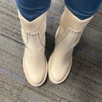 DV by Dolce Vit Dolce Vita Hoven Stud H2O Ivory Leather Pull On Round Toe Chunky Platform Boots Photo 6